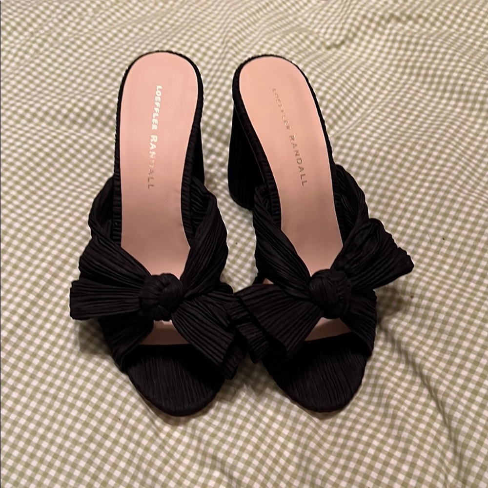 Loeffler Randall Black Bow Mules